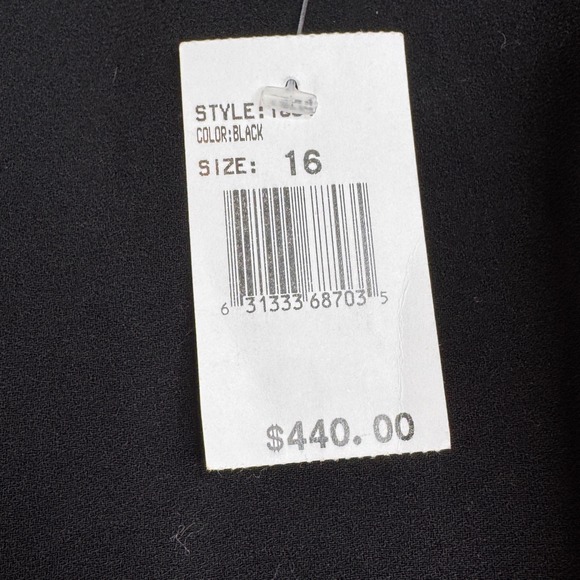 Rickie Freeman Teri Jon Tiered Dress Black Beaded Neckline Sleeveless Size‎ 16 - Picture 6 of 10